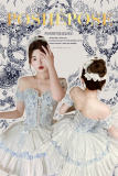 Poshepose Blue Procelain Print Corset Top and Skirt