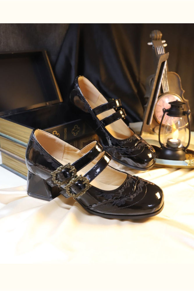 Medium thick heel Retro French Lolita Shoes