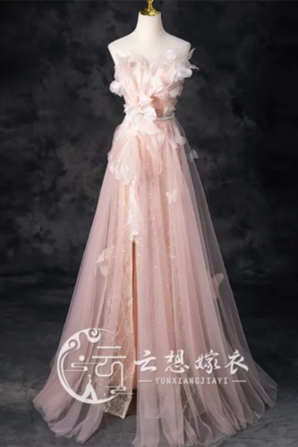 Beaded Strapless Princess Prom Dress