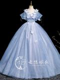 Butterfies V-neck Fluffy Princess Prom Dress