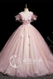 Butterfies V-neck Fluffy Princess Prom Dress