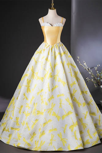 Orange Suspend Fluffy Prom Dress