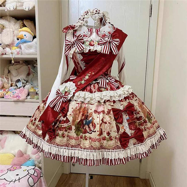 Fantasy Strawberry Garden Sweet Lolita Dress and Blouse