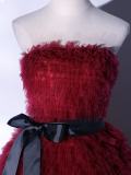 Red Wine Fluffy Princess Prom Dress