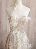 Sequins Off Shoulder Slim Prom Dress