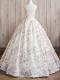 Lines Sequins Princess Fluffy Prom Dress