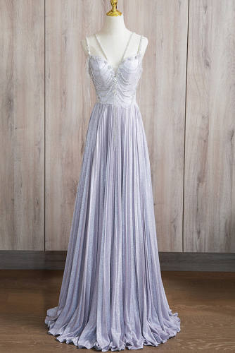 Violet Off Shoulder Slim Princess Prom Dress