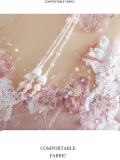 Pink Embroidery Puff Sleeves Slim Prom Dress
