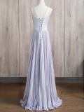 Violet Off Shoulder Slim Princess Prom Dress