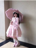 Cream Petal Cotton Lolita Dress and Set-in Sleeves