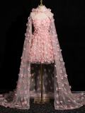 Pink Flowers Princess Set Prom Dress