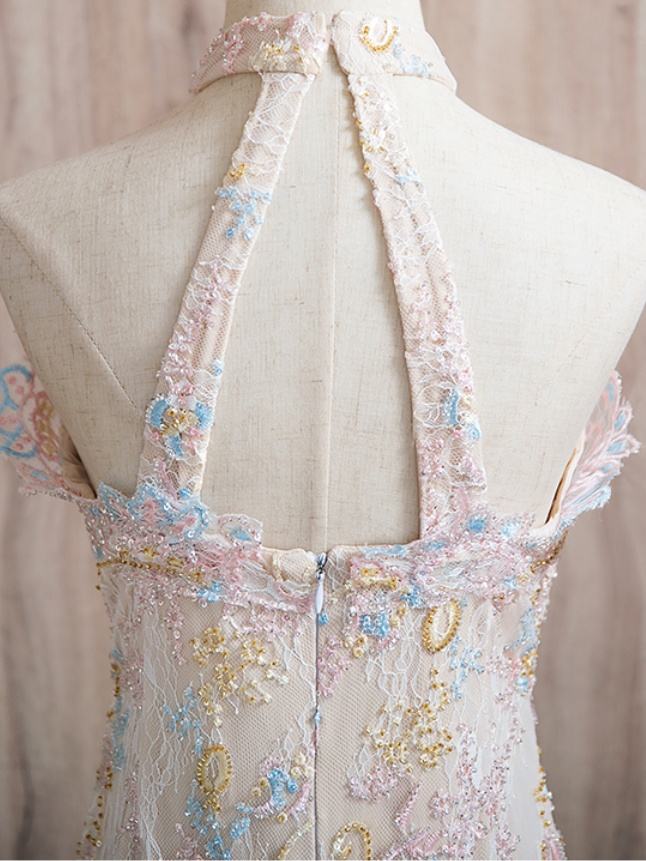 Lace Embroidery Slim Prom Dress