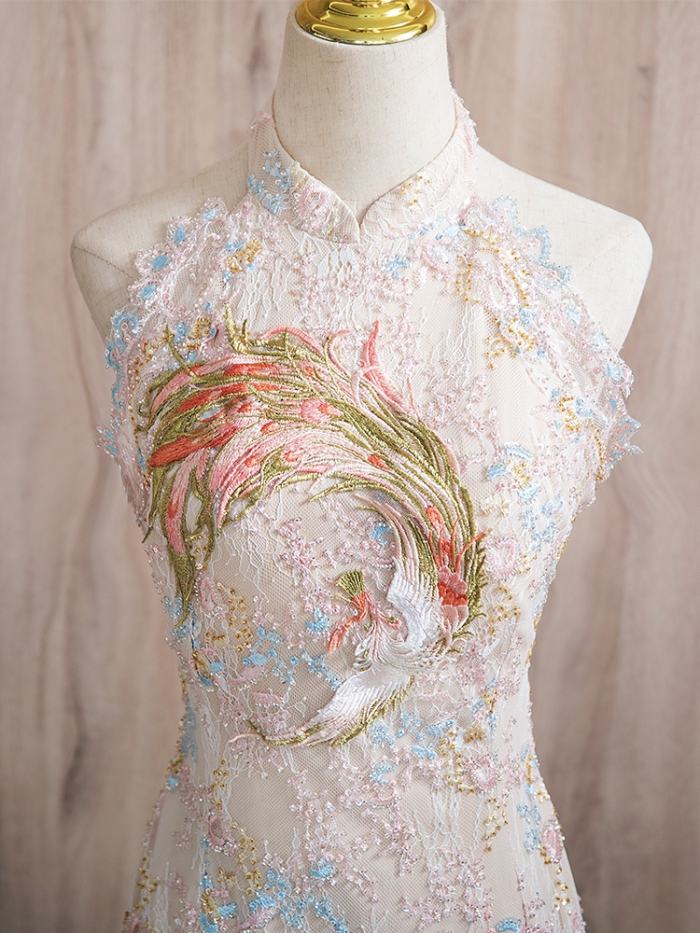 Lace Embroidery Slim Prom Dress