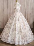 Lines Sequins Princess Fluffy Prom Dress