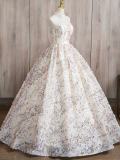 Lines Sequins Princess Fluffy Prom Dress