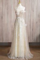 Sequins Off Shoulder Slim Prom Dress