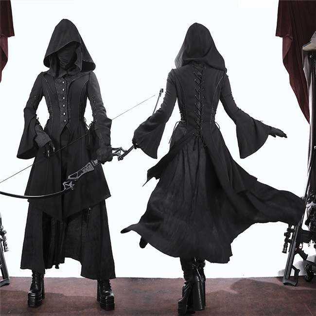 Milu Original Black Hooded Coat and One Piece