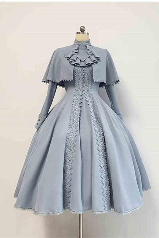 Cherry Tart the Prayer of Antia Gothic Nun Lolita Dress, Cape and Necktie