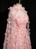 Pink Flowers Princess Set Prom Dress