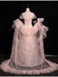Pink Sequins One Piece Dress Cape Set Prom Dress