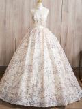 Lines Sequins Princess Fluffy Prom Dress