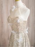Sequins Off Shoulder Slim Prom Dress