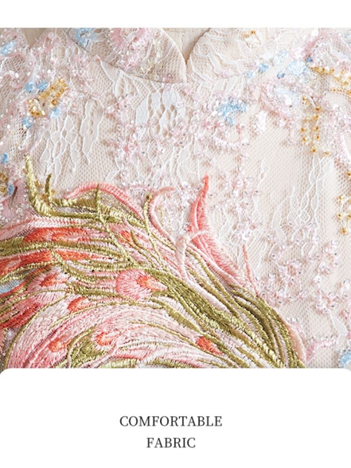 Lace Embroidery Slim Prom Dress