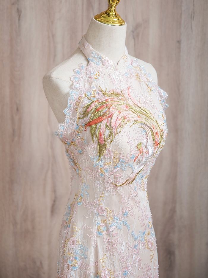 Lace Embroidery Slim Prom Dress