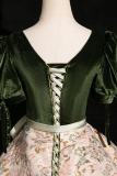 Printed Ribbon Fluffy Princess Prom Dress