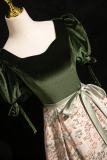Printed Ribbon Fluffy Princess Prom Dress