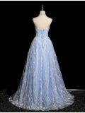 Snowflakes Sequins Off Shoulder Fluffy Princess Prom Dress