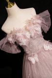 Butterflies Flowers Fluffy Princess Formal Dress