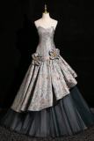 Printed Tailing Fluffy Princess Prom Dress