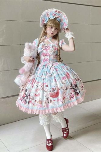 Nnstar Honey Fox Restaurant Lolita Dress and Hair Accessories