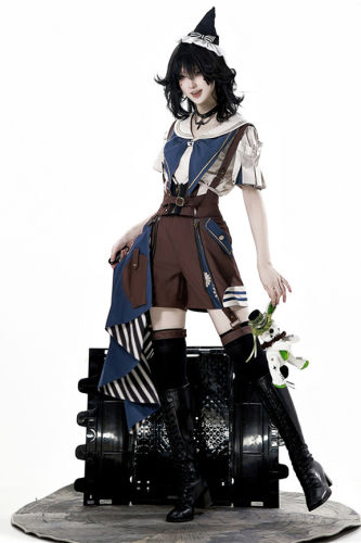 Mechanical Inventor Ouji Lolita Blouse, Overall Shorts and Tailing