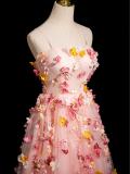 Strapless Flowers Fluffy Princess Prom Dress