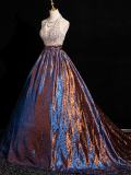 Shiny Off Shoulder Fluffy Princess Prom Dress