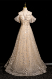 Pattern Sequins Princess Prom Dress