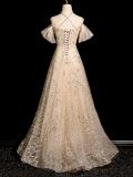 Pattern Sequins Princess Prom Dress