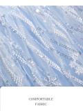 Snowflakes Sequins Off Shoulder Fluffy Princess Prom Dress