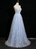 Snowflakes Sequins Off Shoulder Fluffy Princess Prom Dress
