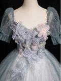 Flowers at the Chest Fluffy Princess Prom Dress