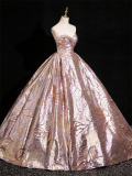 Printed Off Shoulder Fluffy Princess Prom Dress