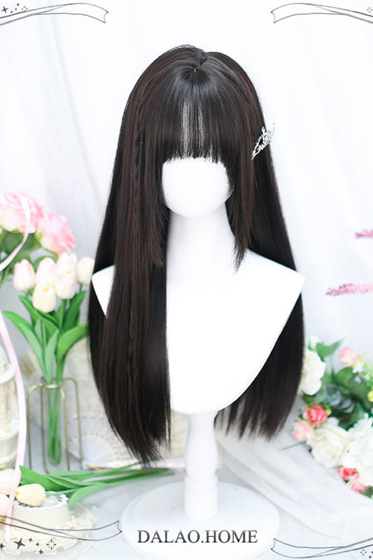Dalao Home Daily Natural Long Straight Hair Lolita Wig
