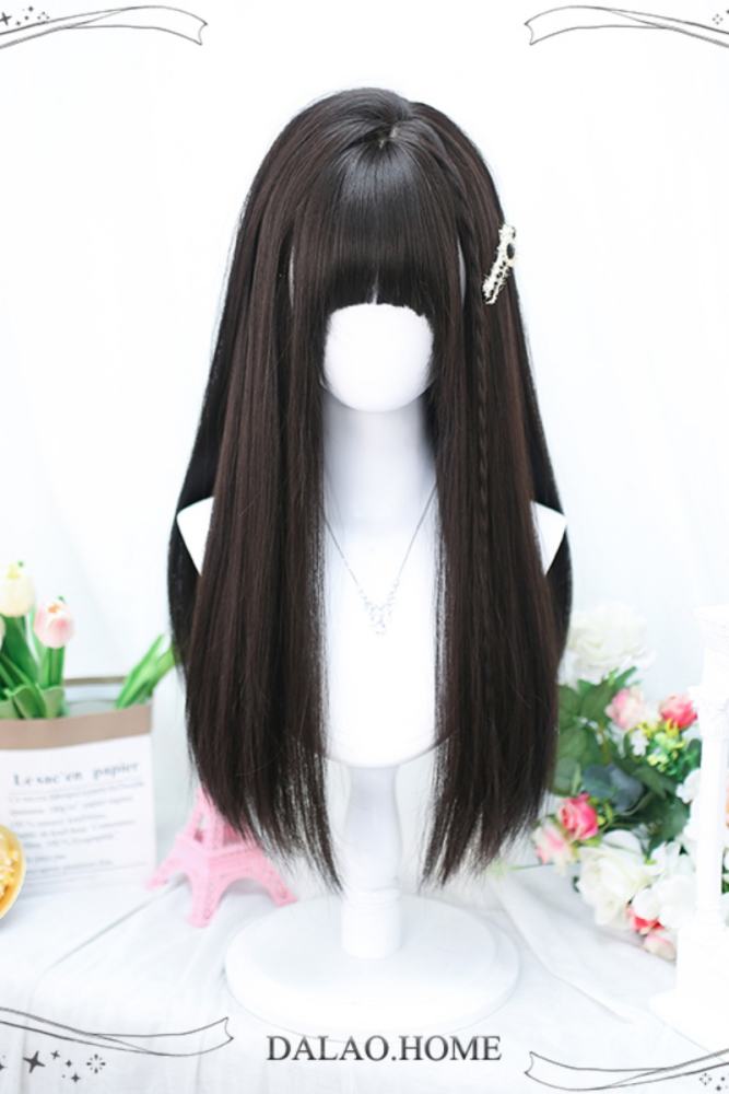 Dalao Home Daily Natural Long Straight Hair Lolita Wig