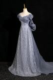 Lines Bow Fluffy Princess Prom Dress