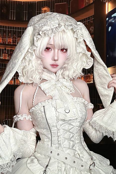 Rabbit and Cat Theme Halter Neck Top, Tiered Skirt and Trousers