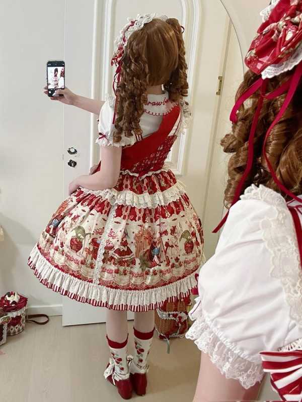 Fantasy Strawberry Garden Sweet Lolita Dress and Blouse