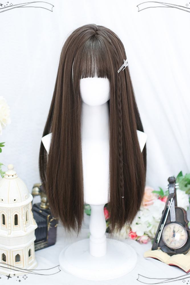 Dalao Home Daily Natural Long Straight Hair Lolita Wig