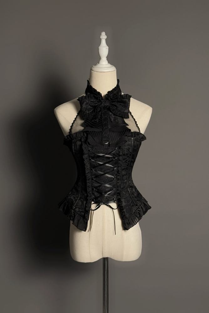 Rabbit and Cat Theme Halter Neck Top, Tiered Skirt and Trousers